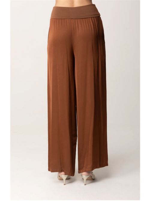 Pantalone fluido con baschina Manila Grace MANILA GRACE | P050VU-MD489